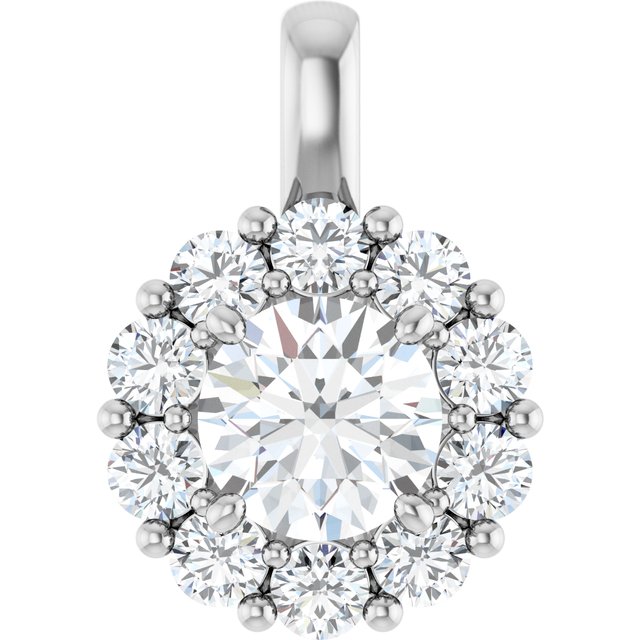 2 CTW Halo-Style Round Pendant