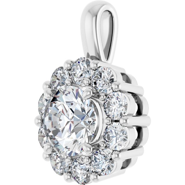 2 CTW Halo-Style Round Pendant