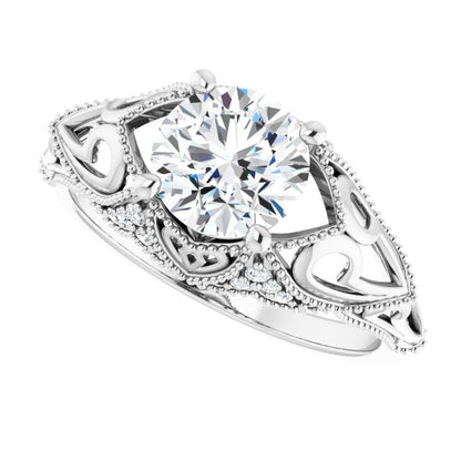 1.32 CTW Vintage-Inspired Engagement Ring