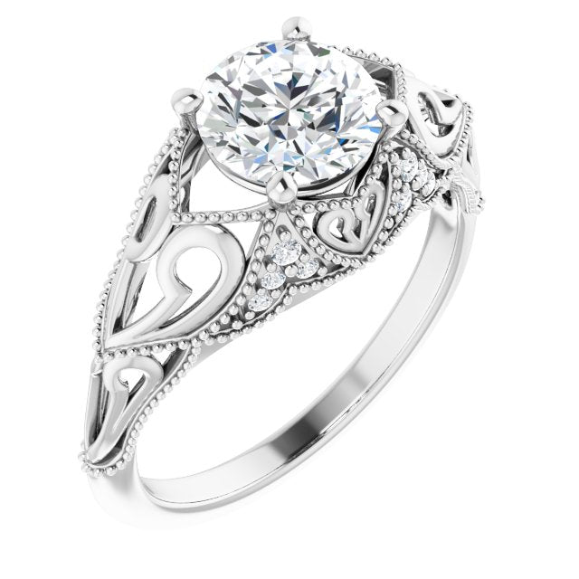 1.32 CTW Vintage-Inspired Engagement Ring