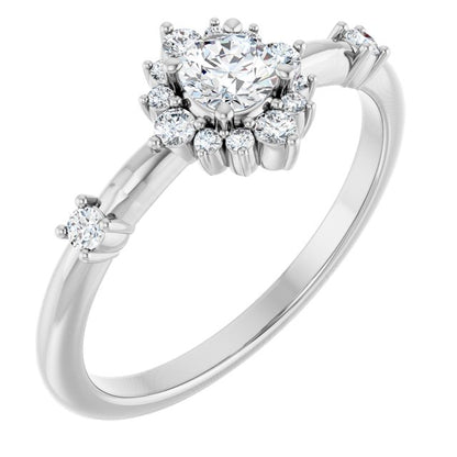 3/8 CTW Halo-Style Ring
