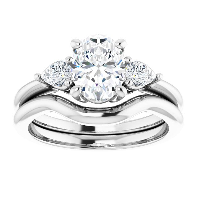 1 1/4 CTW Three-stone Oval Engagement Ring