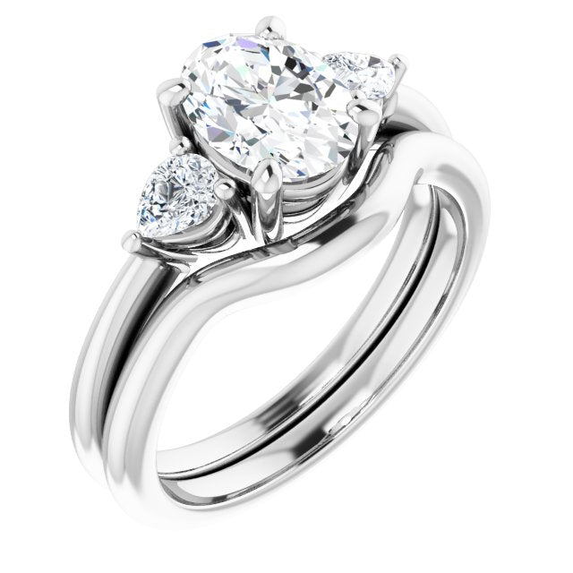 1 1/4 CTW Three-stone Oval Engagement Ring