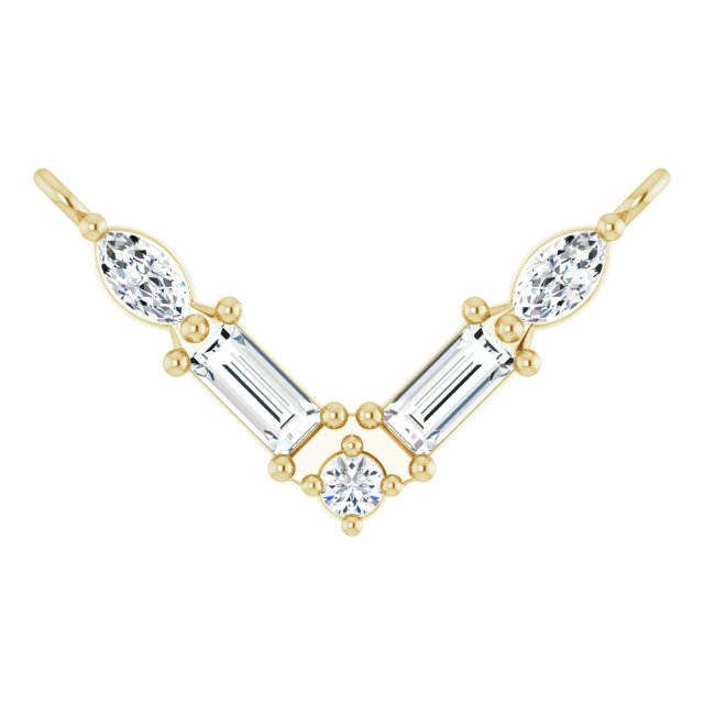 1/6 CTW V Necklace Center