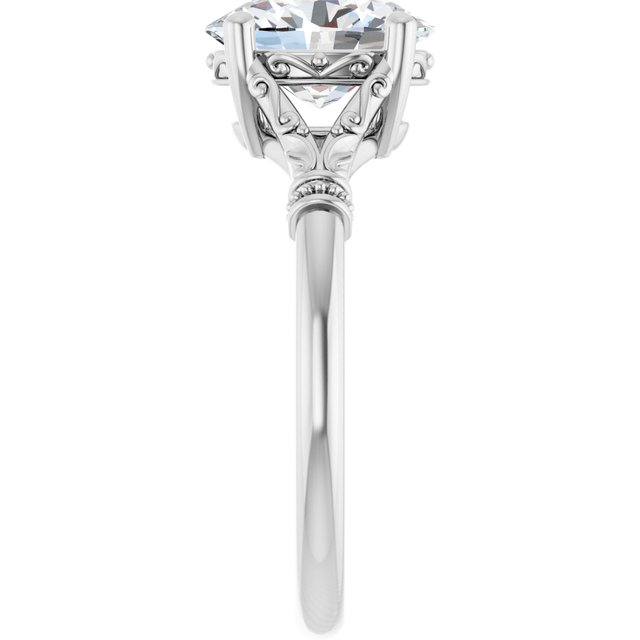 1 1/2 CTW Split Shank Oval Solitaire Engagement Ring