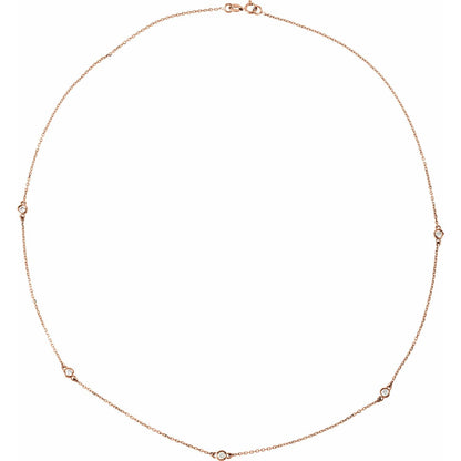 1/3 CTW Bezel-Set 7-Station 24" Necklace
